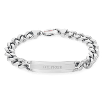 Bραχιόλι Tommy Hilfiger 2790579 σε ασημένιο χρώμα από ανοξείδωτο ατσάλι με σχέδιο μπρασελέ.